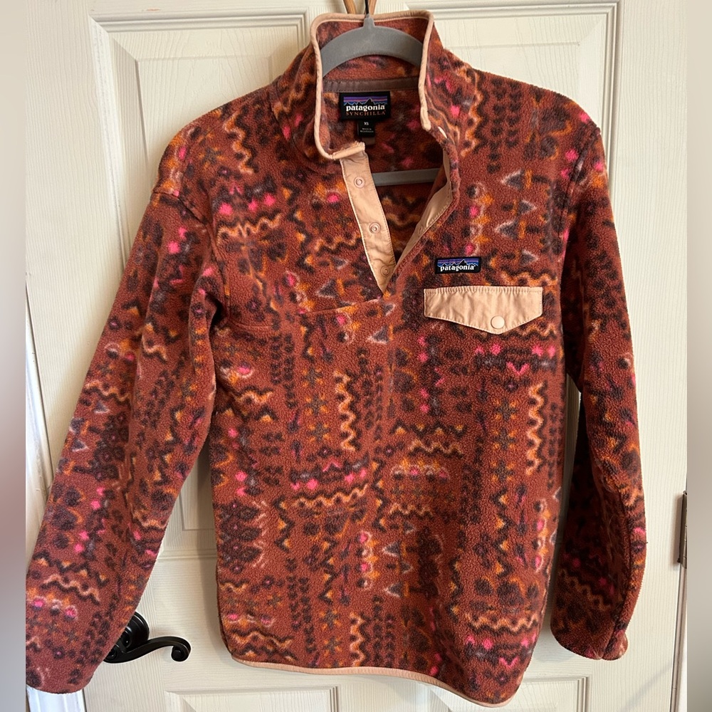 Patagonia Synchilla XS Fleece Pullover- Wandering Woods: Sisu Brown